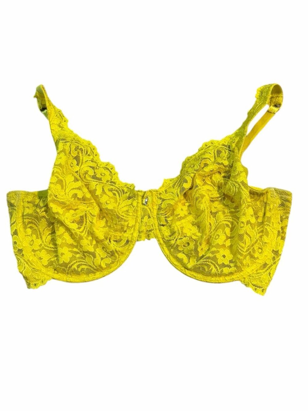 SMART & SEXY Neon Yellow Floral Lace Underwire Bra 42DDD